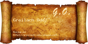 Greilach Odó névjegykártya
